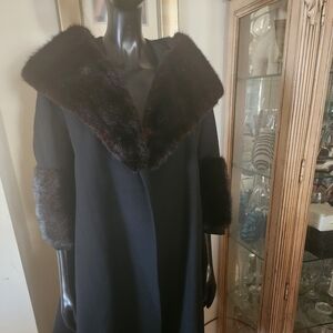 Vintage Forstmann Fur Trim Swing Winter Coat